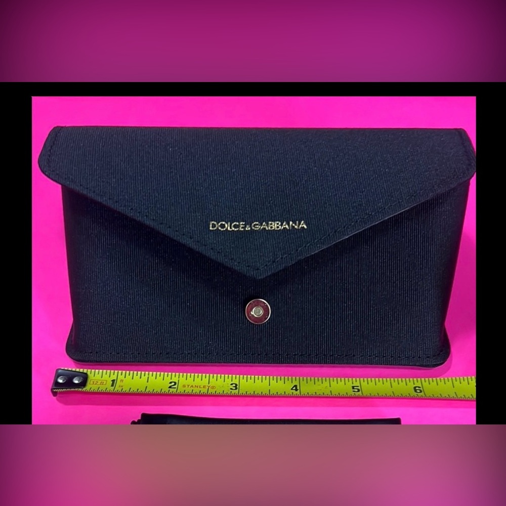 NeW Authentic Dolce & Gabbana Black Sunglass/Eyeglass Case with Gold Accents